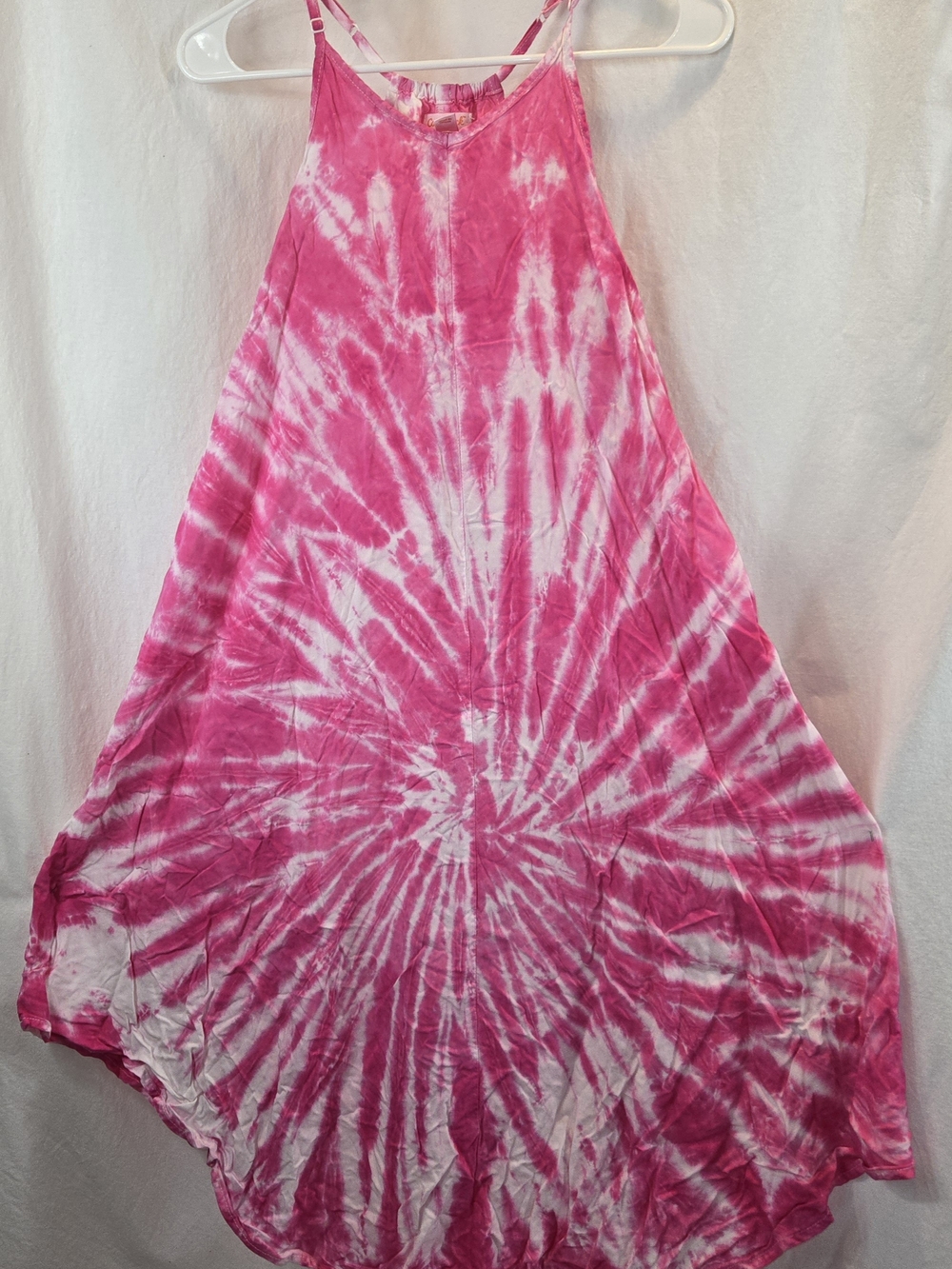 Cat & Jack Pink and White Tie-Dye A-Line Dress